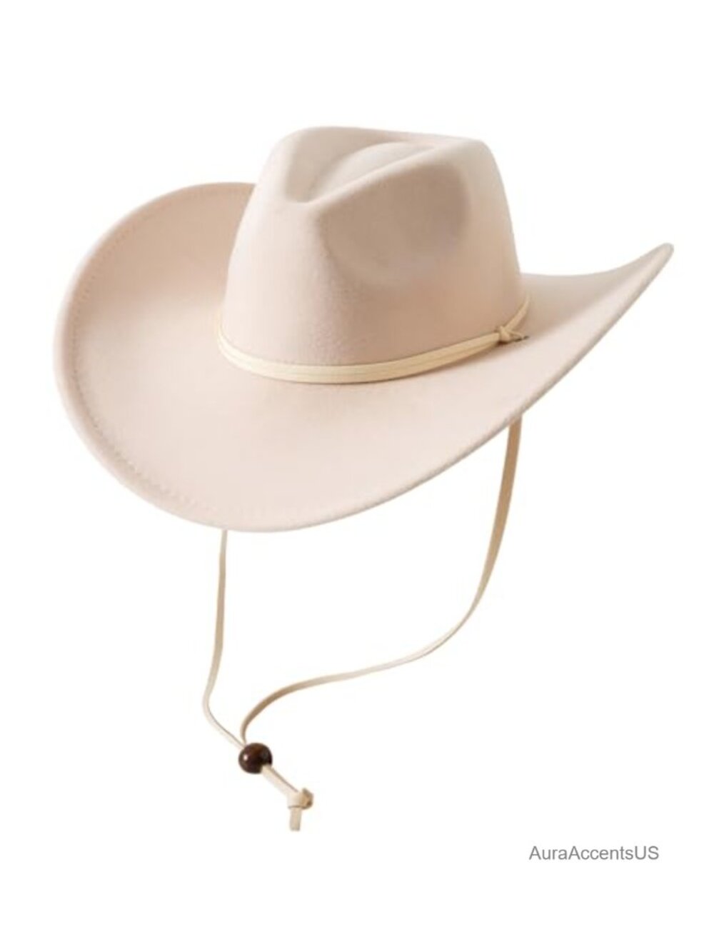 Felt Wide Brim Western Cowboy Hat Wind Lanyard Dress Up